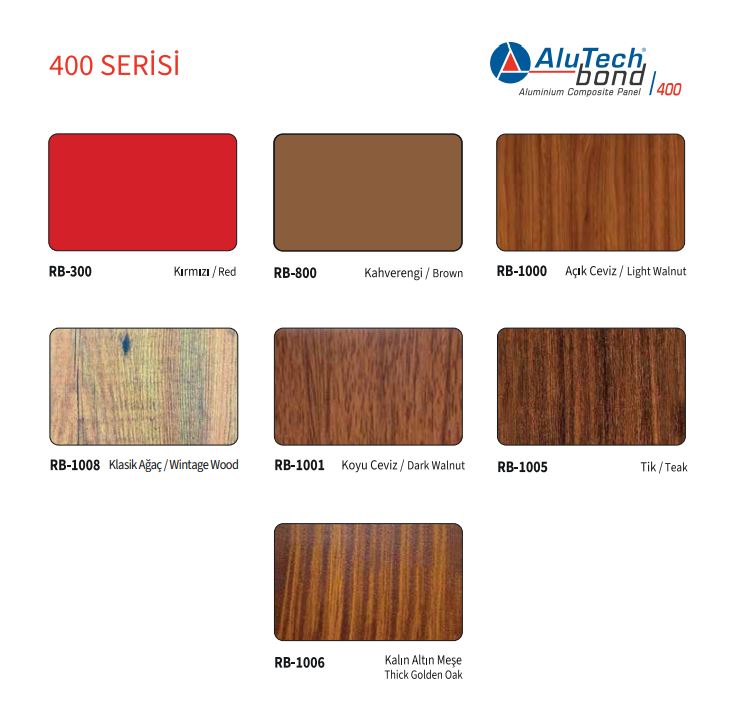 sistem 400 serisi renk kartelası 1